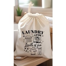Rafta , Sade Tasarım Ham Bez Kumaş Çok Amaçlı Kirli Çamaşır Torbası 40X50 (1 Adet) (Model 1)