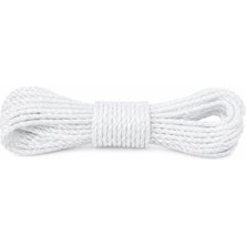 Rafta 10 Metre Naylon Çamaşır Ipi, 3 mm Kalınlık, Dayanıklı Plastik Halat, Uv ve Suya Dayanıklı, Çamaşır Kurutma, Paket Bağlama, Bahçe, Kamp ve Çok Amaçlı Kullanım (Beyaz)