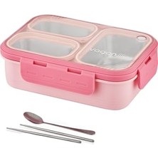 Rafta Vagonlife Lunch Box 620 ml Tek Kat Üç Bölmeli Metal Kaşıklı Yeni Nesil Sefer TASI-FFLBOX7097