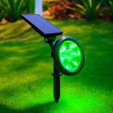 Rafta 18W Solar Bahçe Aydınlatma Lambası - 9 LED Yeşil Işık, 200 Lümen, IP65 Su Geçirmez, Güneş Enerjili Kazıklı Veya Duvar Montajlı Çim Armatürü