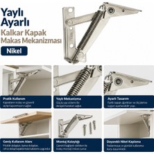Mekar Yaylı Ayarlı Kalkar Kapak Makas Mekanizması Nikel