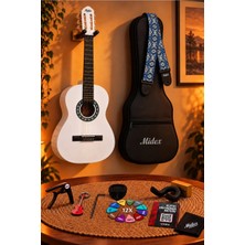 Midex CG-270WH Beyaz Renk Klasik Gitar 4/4 Yetişkin Boy Sap Ayarlı Full Set