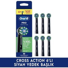 Oral-B Cross Action Şarjlı Siyah Diş Fırçası Yedek Başlığı 6 Adet