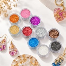 Rafta Epoksi Reçine Sim & Glitter Seti, Mum Simi, Beton Hobi Kendin Yap (9lu Set)