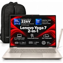Lenovo Yoga 7 2in1 14ILL10 Intel Core Ultra 5 226V 16GB 1tb SSD Copilot 14" Wuxga OLED Windows 11 Pro + Snertech Çanta 83JQ00GRTR S2