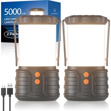 Tr 2 Paket LED 5000 Mah Şarj Edilebilir Kamp Fener El Feneri Gece Lambası Elektrik Kesintileri Aci