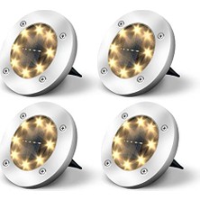 Rafta Solar Lights Dış Mekan Bahçe Tavan Lambası, Güneş Enerjisiyle Çalışan 8 Led, Peyzaj, Yürüme Yolu, Çim, Merdiven Güvertesi, Bahçe Dekorasyonu Için, Sıcak (4'lü Paket) [enerji Sınıfı A+++ [enerji