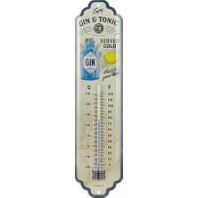 Rafta Gin & Tonic Served Cold Retro Termometre 6,5 x 28 cm