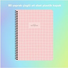 Rafta Çizgili A4 80 Yaprak Plastik Kapak Telli Defter College Keskin Color
