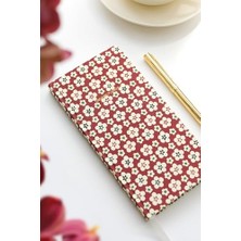 Rafta 9X18 cm Keten Süresiz Haftalık Planlayıcı Kareli Cep Ajandası Çiçekler