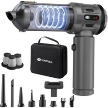 Rafta Yeni Güçlendirilmiş Yedek Filtreli Araç Süpürgesi Taşınabilir Çantalı 22000PA, 4'ü1 Arada El Tipi Süpürge&üfleyici LCD Ekran, Çoklu Başlıklar, Ev, Araba, Evcil Hayvan Tüyleri Için Mini Şarjlı Süpürge