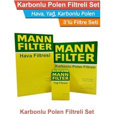 Rafta Citroen C1 ile Uyumlu 1.0 Benzinli Mann Filtre Bakım Seti 2007-2013 Hava+Yağ+Karbonlu Polen