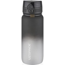 Rafta Uzspace 650ML Çift Renkli Sızdırmaz Bpa Içermez Kilitlenebilir Kapaklı Motivasyonel Tritan Su Matarası (Siyah-Beyaz)