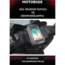 Rafta Motosiklet Sürücüsü Kol ve Gidona Takılabilir Çantalı Telefon Tutucu 6,5'e Kadar