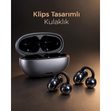 TeknoKapsül Klipsli Kablosuz Kulaklık Dokunmatik Kontrollü 2500 Saat Bekleme Type C Şarjlı