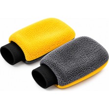 Viscomop Çift Renkli Mikrofiber Araç Yıkama Eldiveni – Yumuşak Dokulu, Yüksek Su Emici Oto Temizlik Eldiveni