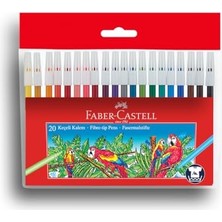 Rafta Faber-Castell Keçeli Kalem 20 Renk, Dayanıklı ve Parlak Renkler, Çocuklar Için Güvenli, Su Bazlı Mürekkep, Yıkanabilir