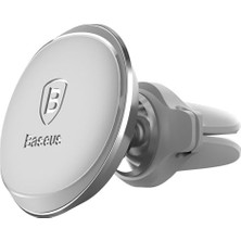 Rafta Baseus Magnetic Air Vent Oversaes Mıknatıslı ve Kablo Tutuculu Araç Içi Telefon Tutucu-Frost Gri