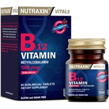 Nutraxin Nutraxin B12 Vıt. 60 Dilaltı Tablet 1 Paket(1 x 60 Tabletten)  Alerjen İçermeyen Formül