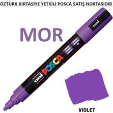 Rafta Unı Posca Pc-5m Mor Marker Kalem, 1.8-2.5mm Konik Uç