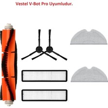 Rafta Lin Grup Vestel V-Bot Pro ile ile Uyumlu Robot Süpürge Yedek Hepa Filtre Mop Paspas Fırça Seti