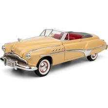 Rafta Motormax 1:18 1949 Buick Roadmaster Model Araba, Koleksiyonluk Diecast Klasik Amerikan Araç Modeli, Detaylı Metal Oyuncak ve Sergileme Arabası MM-73116 (Metalik Sarı)