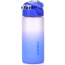Rafta Su Matarası Tritan Geniş Ağız Su Şişesi Gradyan Spor Matarası Suluğu Bpasız 500 ml Mavi 0109