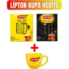 Lipton Yellow Label Mini Dem Bardak Çay 20LI + Earl Grey Mini Dem Bardak Çay 20LI+HEDIYE Lipton Kupa