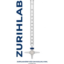 Zurihlab Zurıhlab Düz Cam Musluklu Büret 10ML
