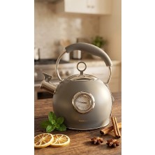 Cooker Termometreli Paslanmaz Çelik Düdüklü Su Isıtıcısı Çaydanlık (3 Litre)