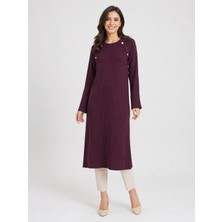 Moda Abad Düğme Detaylı Merserize Tunik 36176