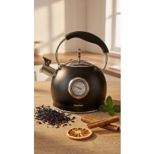 Cooker Termometreli Paslanmaz Çelik Düdüklü Su Isıtıcısı Çaydanlık (3 Litre)