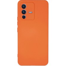 Sovrent Vivo V23 5g Kılıf Nano Içi Kadife Silikon - Turuncu