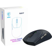 Rafta Msı Gg Forge GM340 W Navy Gamıng Mouse Max 12000 Dpı 57GR Kablosuz Optık Sensor Oyuncu Faresı