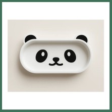 Bezos 3D Baskı Panda Gözlük Tepsisi Sevimli Masaüstü Gözlük Tutucu ve Kalemlik Tepsisi Beyaz Siyah Bss