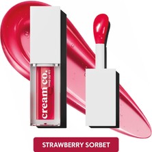 Cream Co. Nemlendirici Renkli Lip Oil Gloss | Besleyici Dudak Yağı | Strawberry Kırmızı | Pdrn Peptit Kolajen