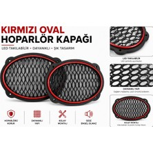 Fırsat Yolu Oval Kırmızı Neon Ledli Hoparlör Kapağı