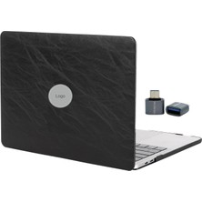 Rafta Mcstorey MacBook Air 13 Kılıf A1932 A2179 A2337 M1 Uyumlu Vintage Deri Dokulu Premium Hard Case Koruyucu Kılıf Ince Hafif Dayanıklı Siyah