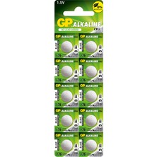 Rafta Gp Batteries GPA76 LR44/A76/V13GA/AG13 Boy Alkalin Düğme Pil, 1.5 Volt, 10'lu Kart