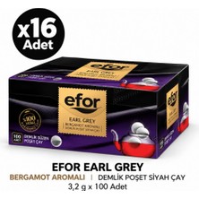 Efor Çay Efor Bergamot Aromalı Demlik Poşet Siyah Çay 3,2 G x 100 Adet - 16\'lı Koli