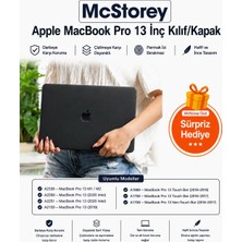 Rafta Mcstorey MacBook Pro 13 Inç Kılıf A2338 M1 M2 Uyumlu Deri Dokulu Sert Koruyucu Hard Case A1706 A1708 A1989 A2159 A2251 A2289 Siyah