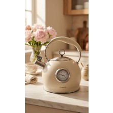 Cooker Termometreli Paslanmaz Çelik Düdüklü Su Isıtıcısı Çaydanlık (3 Litre)