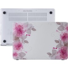 Rafta Mcstorey MacBook Air M1 Kılıfı 13 Inç A2337 A2179 A1932 Uyumlu Sert Kapak Hard Case Koruyucu Kılıf MacBook Air 13 Inç Kılıfı Çizilme ve Darbe Koruyucu Uv Baskılı Yaprak Çiçek Desenli Pembe