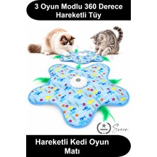 Svein #kedioyunmatı Hareketli Interaktif Kedi Oyun Matı USB Şarjlı 3 Modlu 360 Derece Dönen Tüylü Akıllı Oyuncak Dokunmatik Düşük Gürültülü Motorlu Saklambaç Kovalamaca Evcil Hayvan Aktivite Ürünü