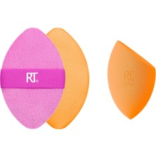 Rafta Real Techniques Miracle Ten Sünger + Miracle 2'si 1 Arada Pudra Pufu, Makyaj Karıştırma Süngeri ve Çift Taraflı Pudra Pufu, Sıvılar, Kremler ve Tozlar Için, Vegan ve Lateks Içermez, 2 Adet