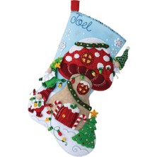 Rafta Bucilla, Gnome Christmas 45,72 cm Keçe Aplike Çorap Yapma Kiti, Kendin Yap Tatil Iğne Noktası Sanatları ve El Sanatları Için Mükemmel, 89473E