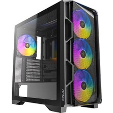 Rafta Antec AX1000 Argb, 750W 80+ Bronze Psu Dahil, 4X120MM Argb Fan, Mesh Ön Panel, Temperli Cam, 360MM Radyatör Desteği, Mid-Tower Atx Oyun Kasası, Siyah
