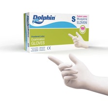ŞEYLİŞEYLER Şeylişeyler - Dolphin Pudralı Beyaz Lateks Muayene Eldiveni S Beden (1 Paket / 100 Adet)