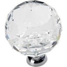 İnterio Interio 30MM Kristal Düğme Kulp Modelleri Krom Malzemeden Dayanıklı Mutfak Dolap Kulbu