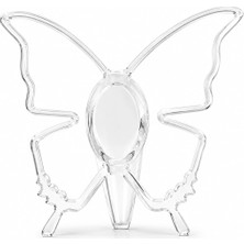 Rafta Orret Home Mini Kelebek Vazo Şeffaf Plastik Akrilik Vazo, 20X19 cm Dekoratif Çiçeklik, Masa Üstü Salon Yatak Odası Ofis Süs Vazosu, Modern Kelebek Tasarımlı Şeffaf Çiçek Vazoluğu